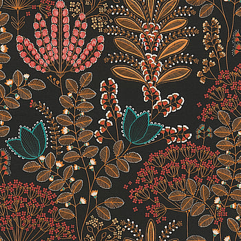 Galerie Wallcoverings Product Code FL61129 - Flourish Wallpaper Collection - Blue/Orange Colours -  