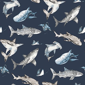 Galerie Wallcoverings Product Code G78590 - Kids & Teens Wallpaper Collection - Navy Choke Blue Brown Colours -  